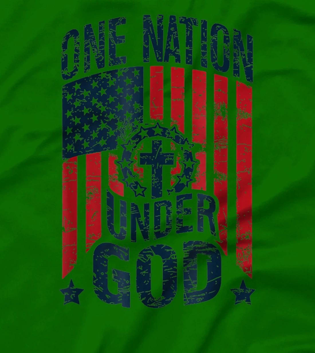 One Nation Under God American Flag Christian Patriotic T-Shirt