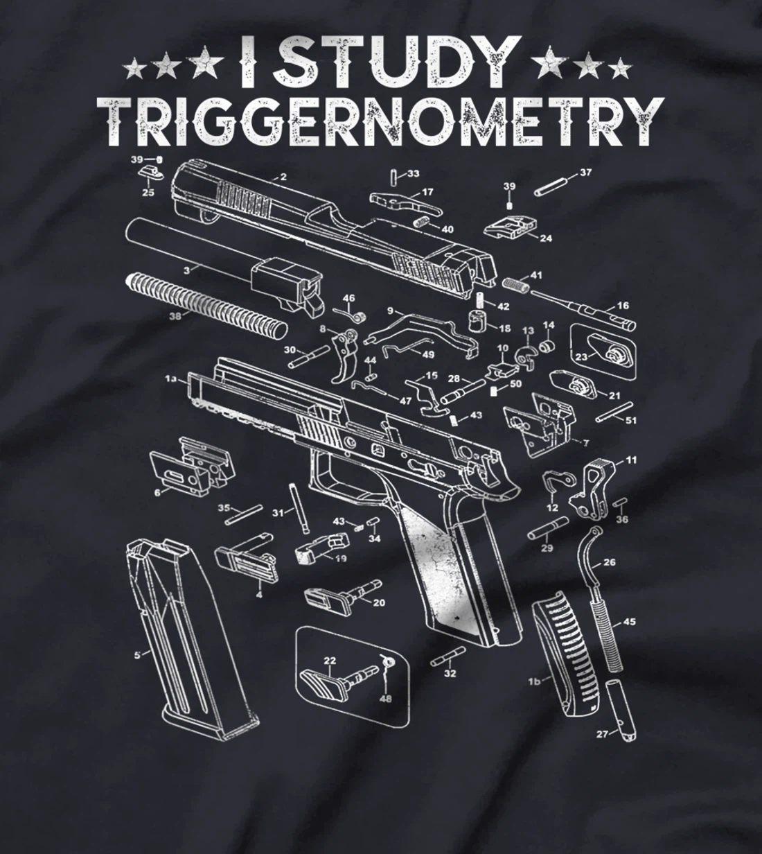 I Study Triggernometry Gun On Back T-shirt Veteran Christmas T-Shirt