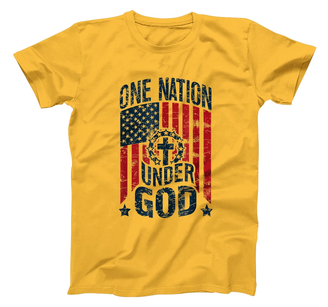One Nation Under God American Flag Christian Patriotic T-Shirt