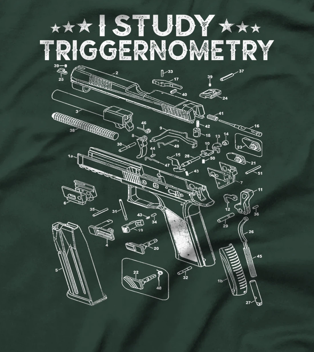 I Study Triggernometry Gun On Back T-shirt Veteran Christmas T-Shirt