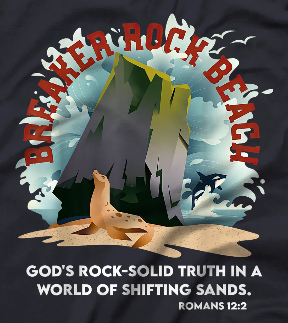 Breaker Rock Beach Gods Rock Solid Truth In A World VBS 2024 T-Shirt