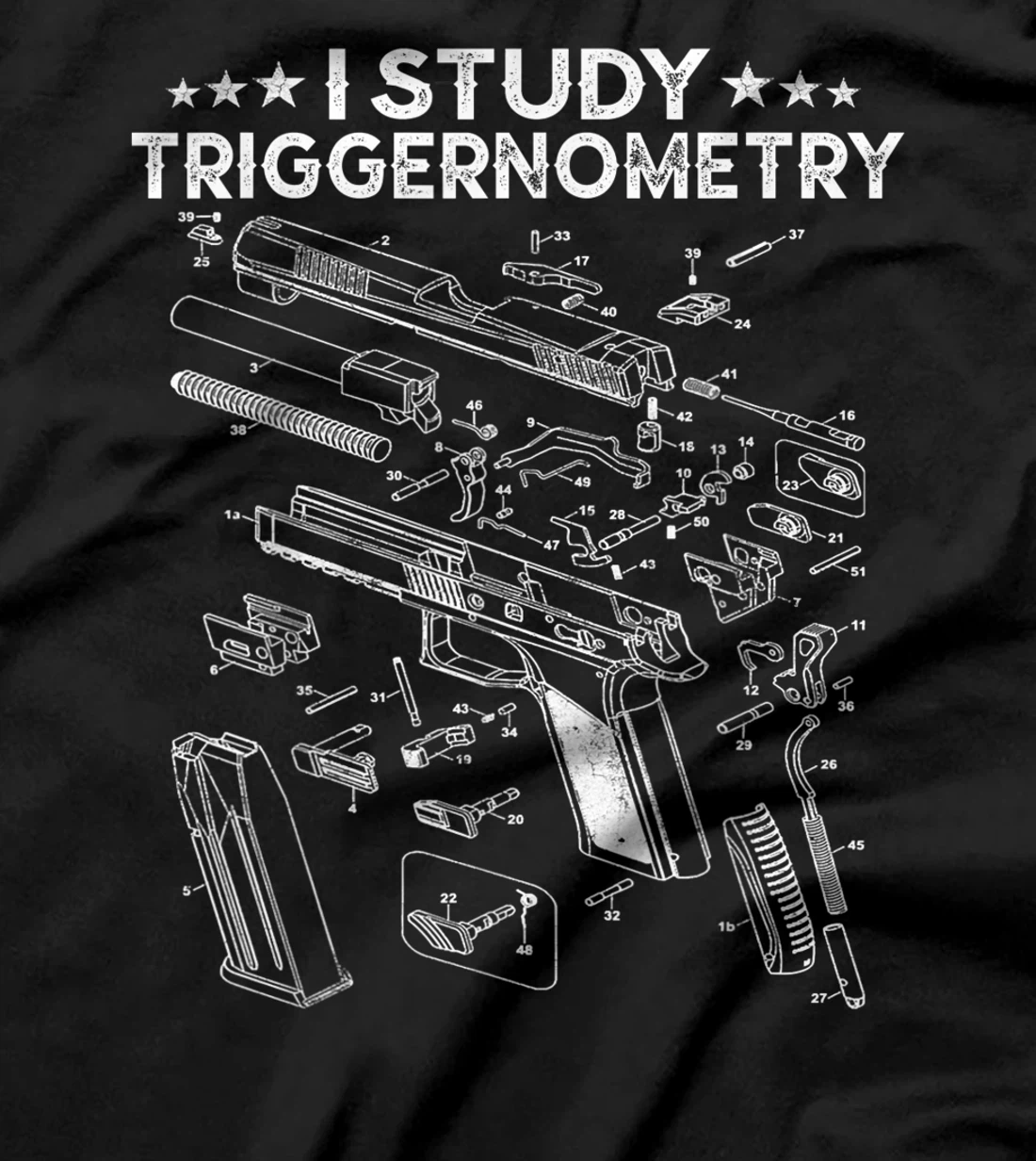 I Study Triggernometry Gun On Back T-shirt Veteran Christmas T-Shirt