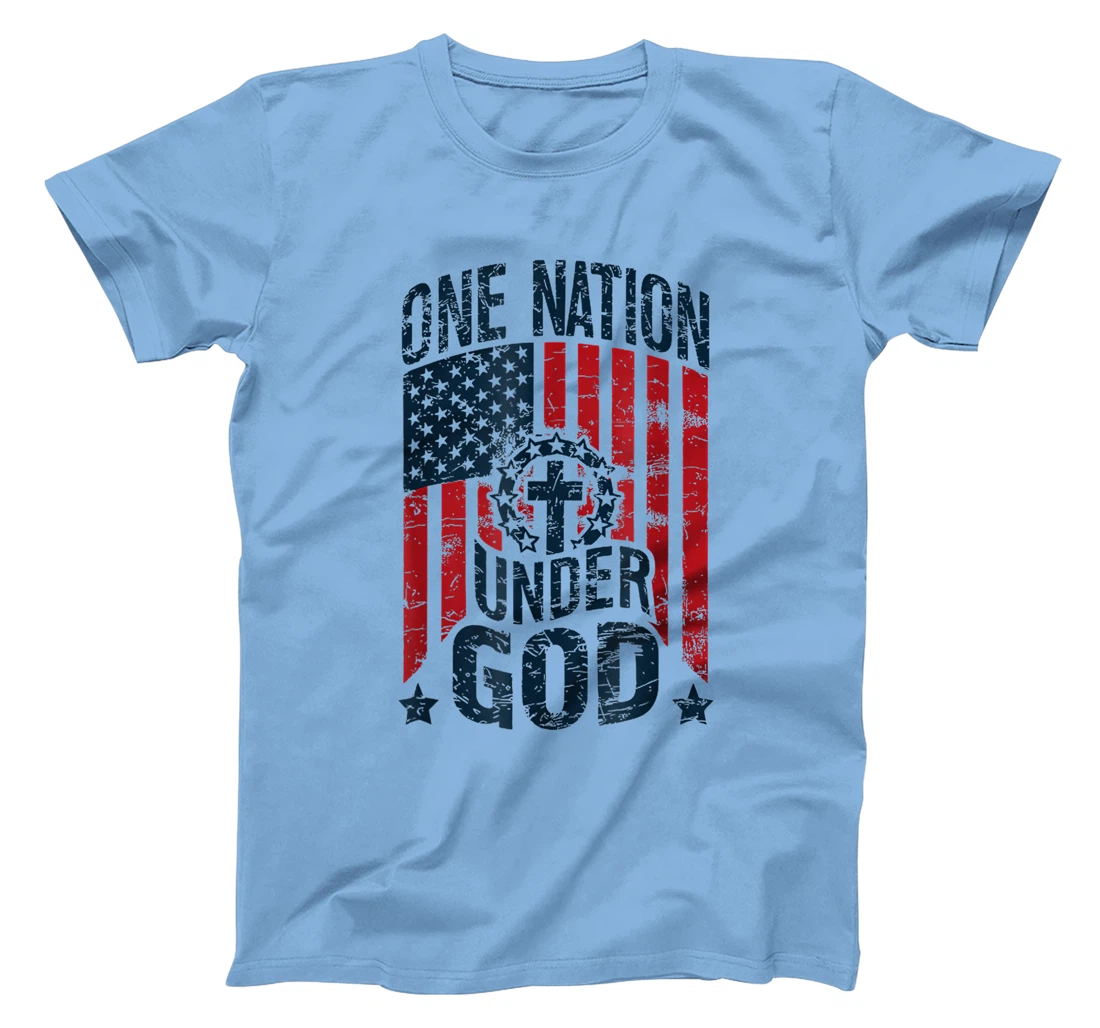 One Nation Under God American Flag Christian Patriotic T-Shirt