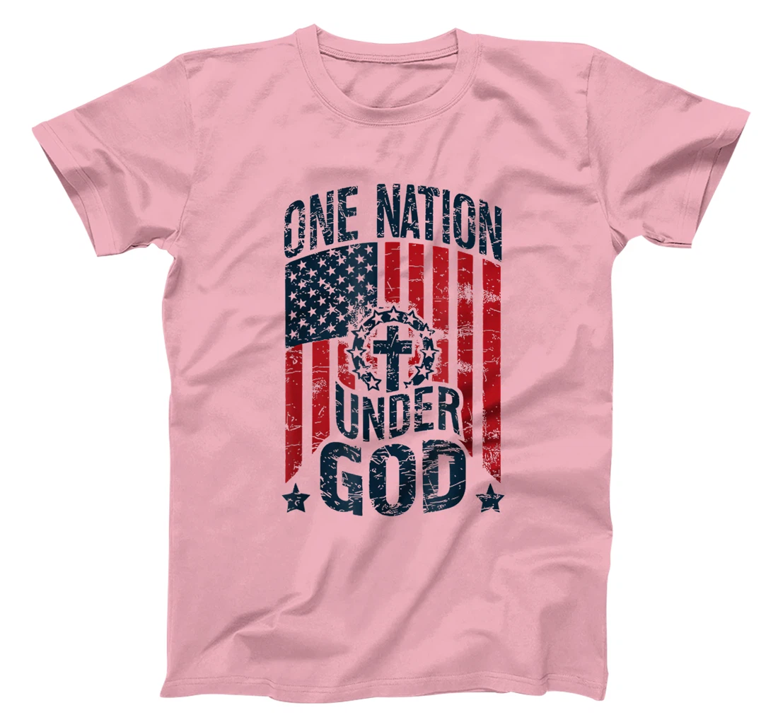 One Nation Under God American Flag Christian Patriotic T-Shirt