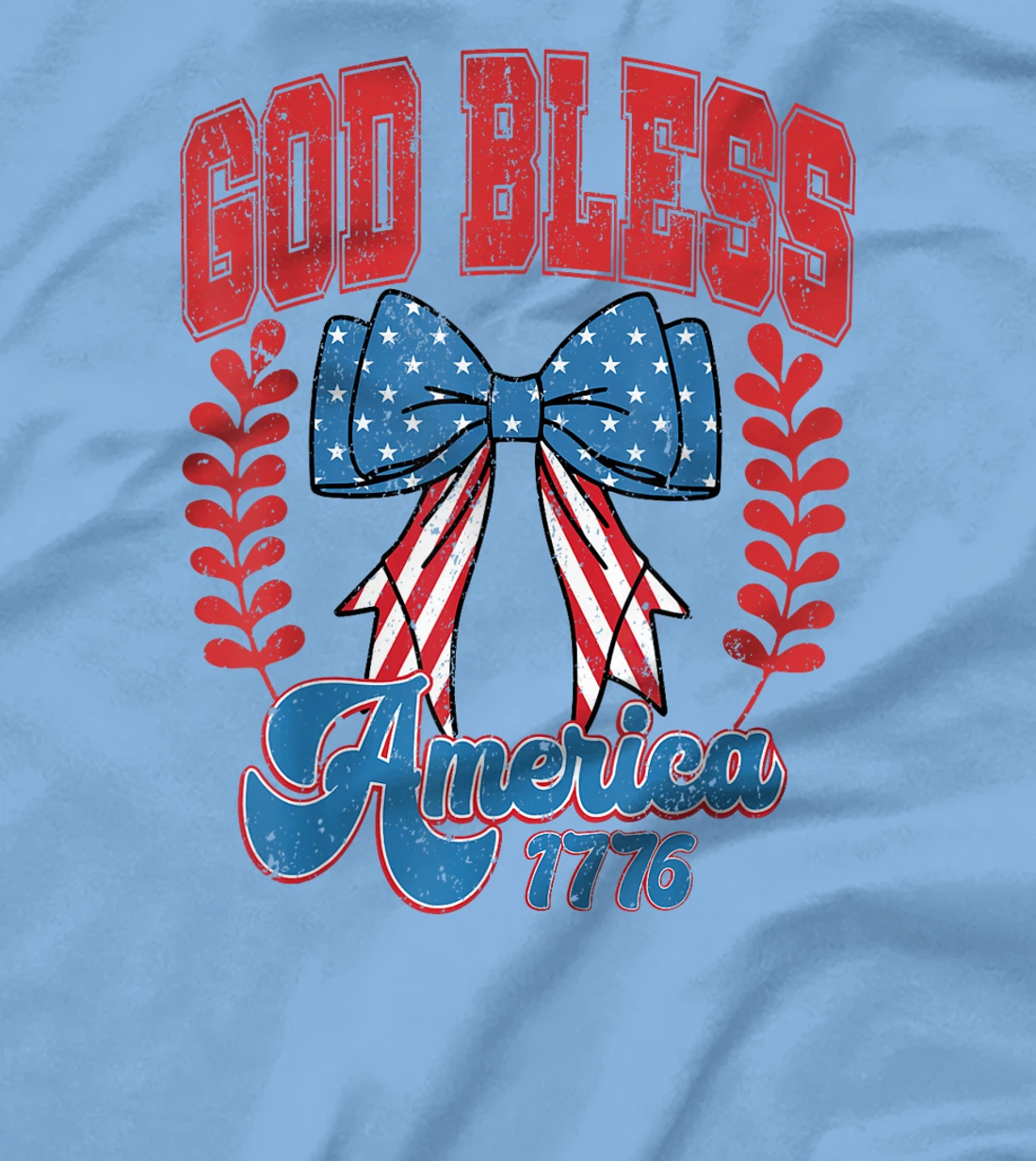 God Bless America 1776 Coquette Girls Happy 4th Of July T-Shirt