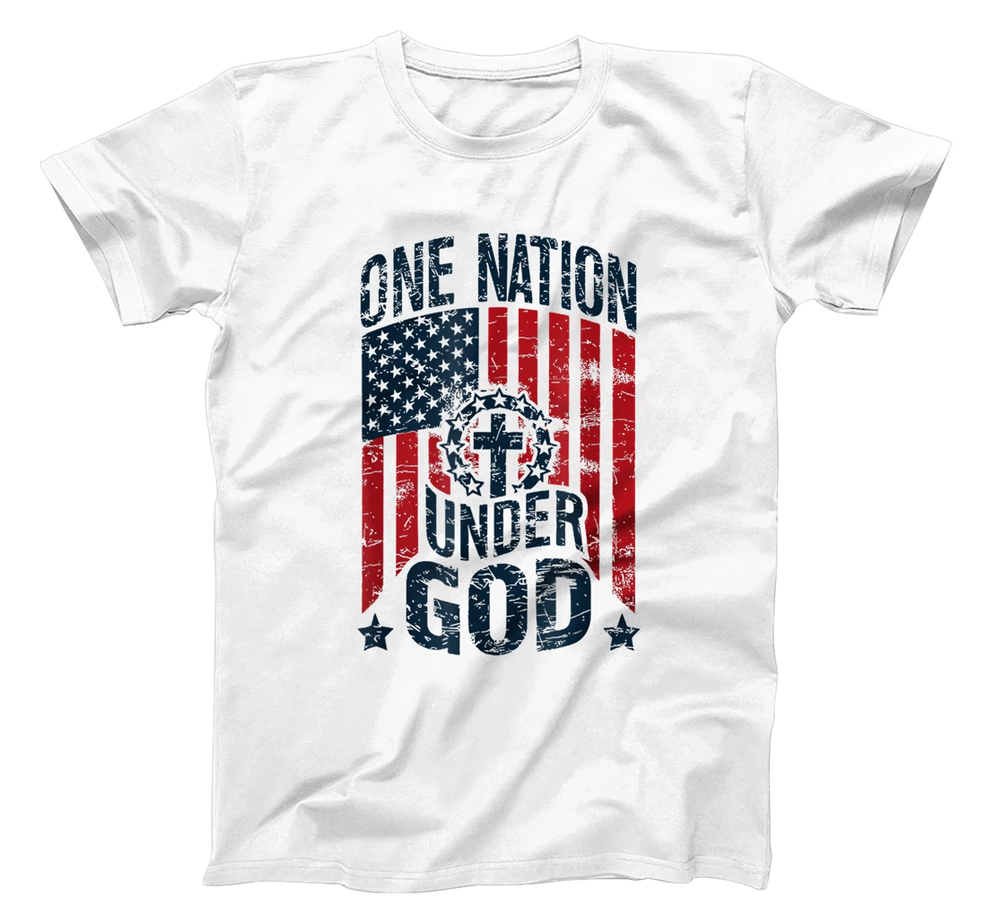 One Nation Under God American Flag Christian Patriotic T-Shirt