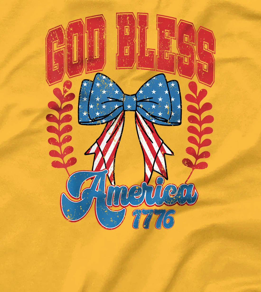 God Bless America 1776 Coquette Girls Happy 4th Of July T-Shirt