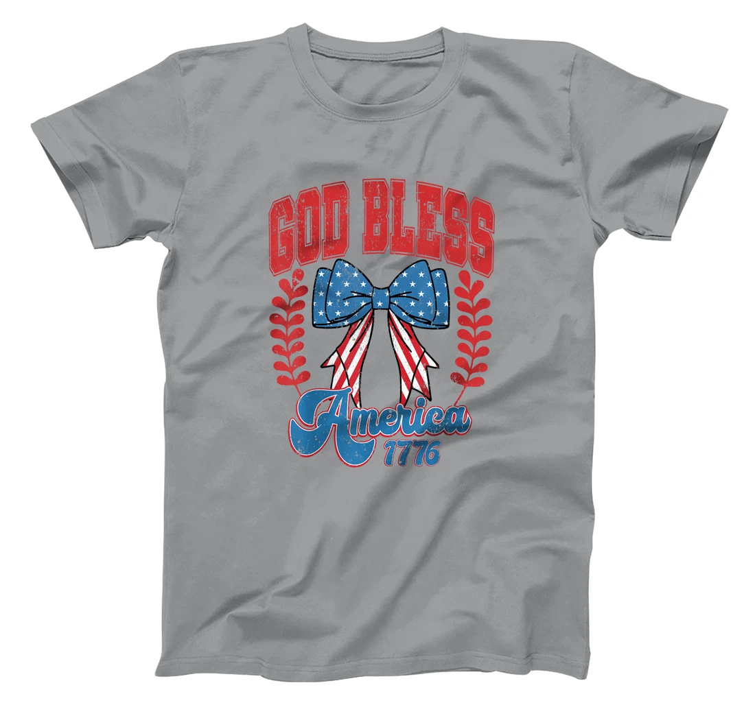 God Bless America 1776 Coquette Girls Happy 4th Of July T-Shirt