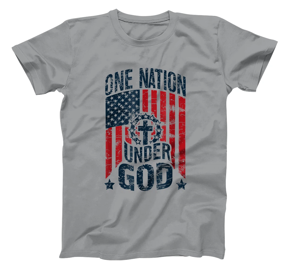One Nation Under God American Flag Christian Patriotic T-Shirt
