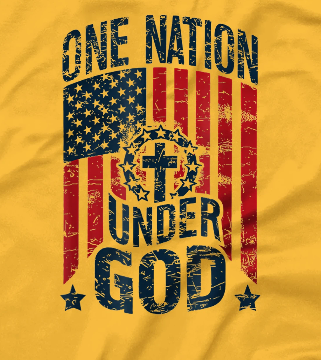 One Nation Under God American Flag Christian Patriotic T-Shirt
