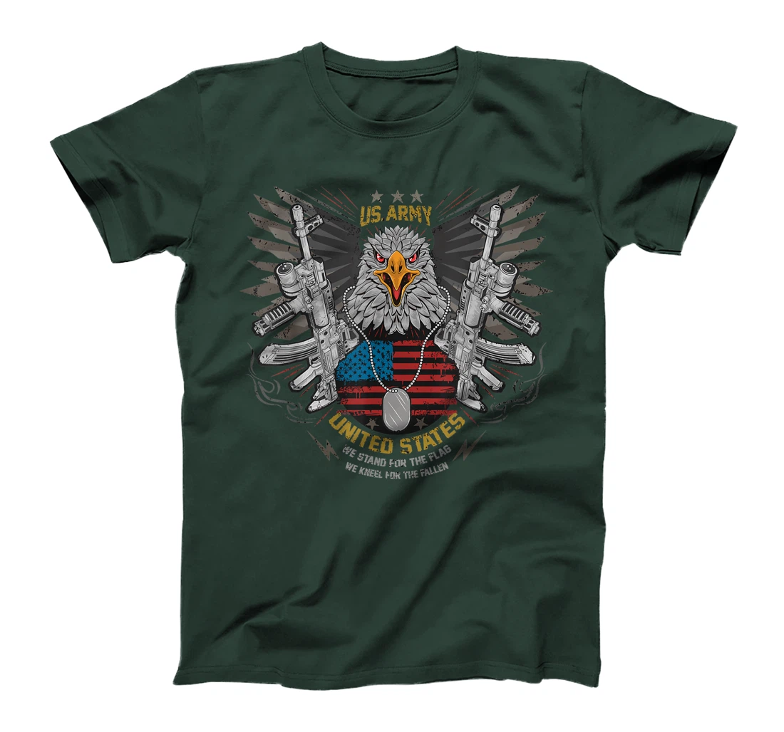 Cool Retro American Flag Eagle Powerful US Army Veteran Gift T-Shirt
