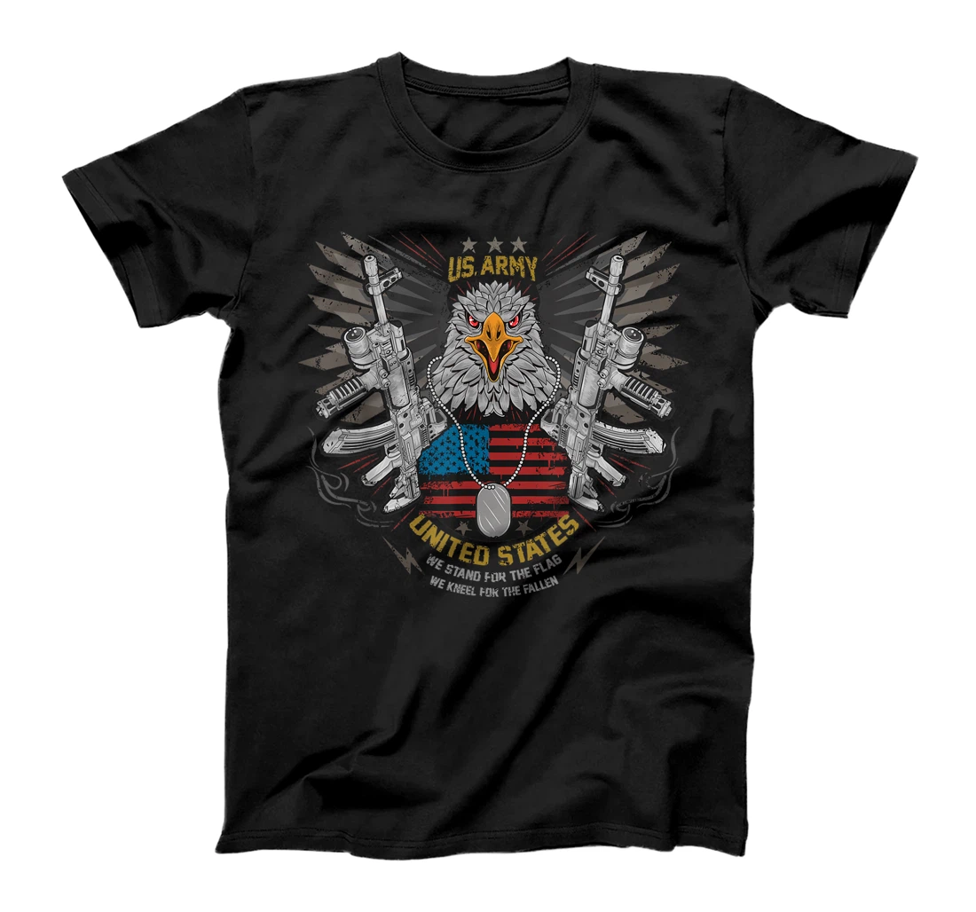 Cool Retro American Flag Eagle Powerful US Army Veteran Gift T-Shirt
