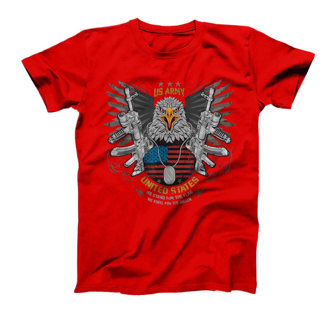 Cool Retro American Flag Eagle Powerful US Army Veteran Gift T-Shirt