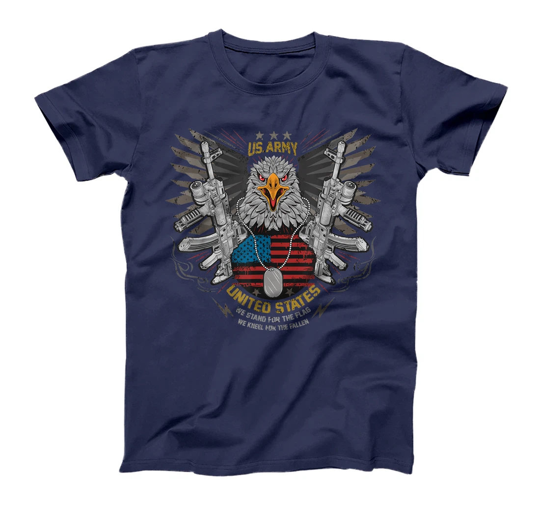 Cool Retro American Flag Eagle Powerful US Army Veteran Gift T-Shirt