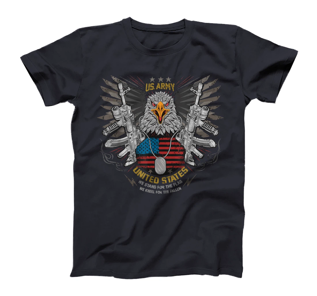 Cool Retro American Flag Eagle Powerful US Army Veteran Gift T-Shirt