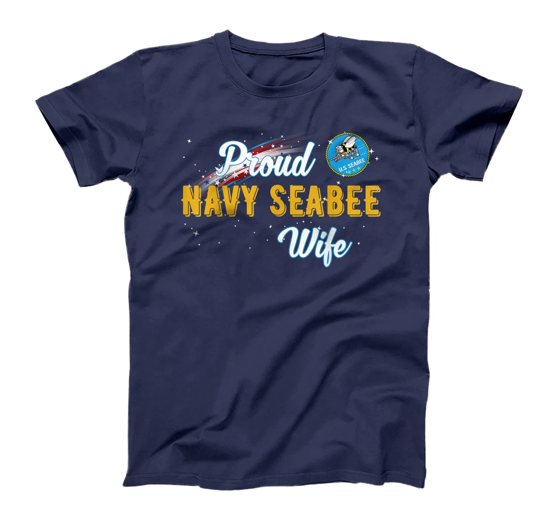 Proud U.s Navy Seabee Wife Veteran Day Gift T-Shirt