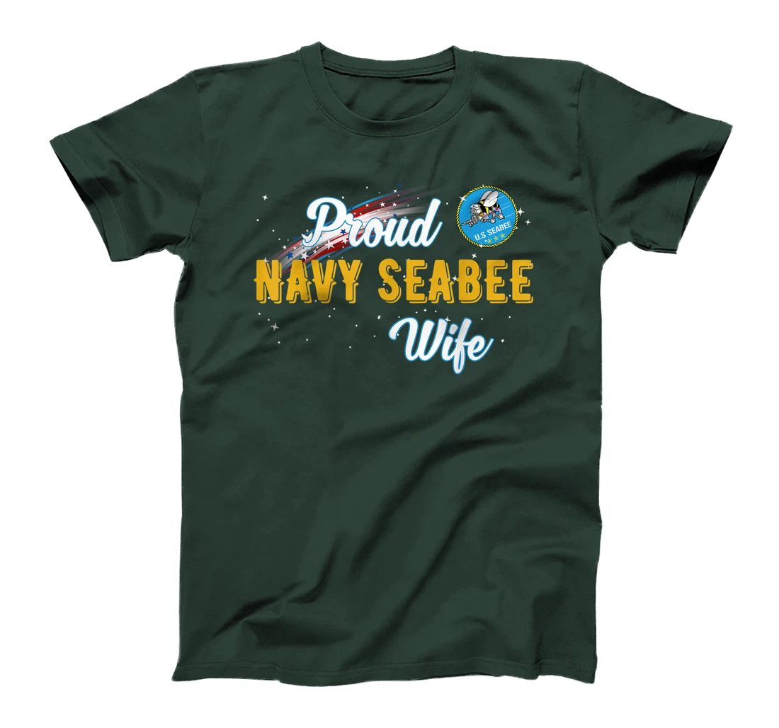Proud U.s Navy Seabee Wife Veteran Day Gift T-Shirt