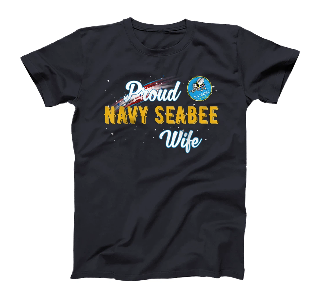 Proud U.s Navy Seabee Wife Veteran Day Gift T-Shirt