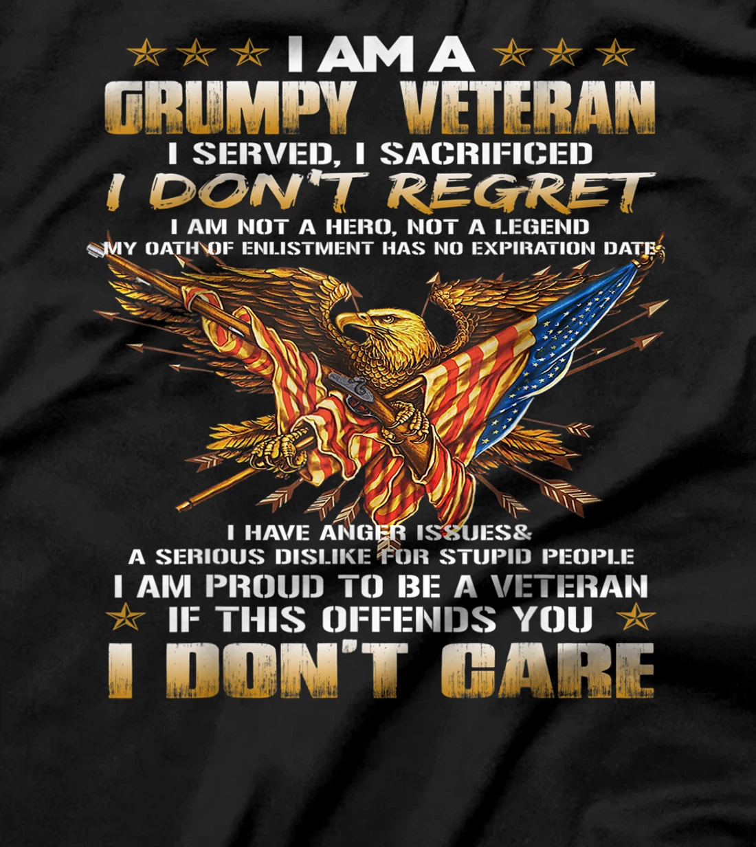 I Am A Grumpy Old Veteran I Served I Sacrificed Tee T-Shirt