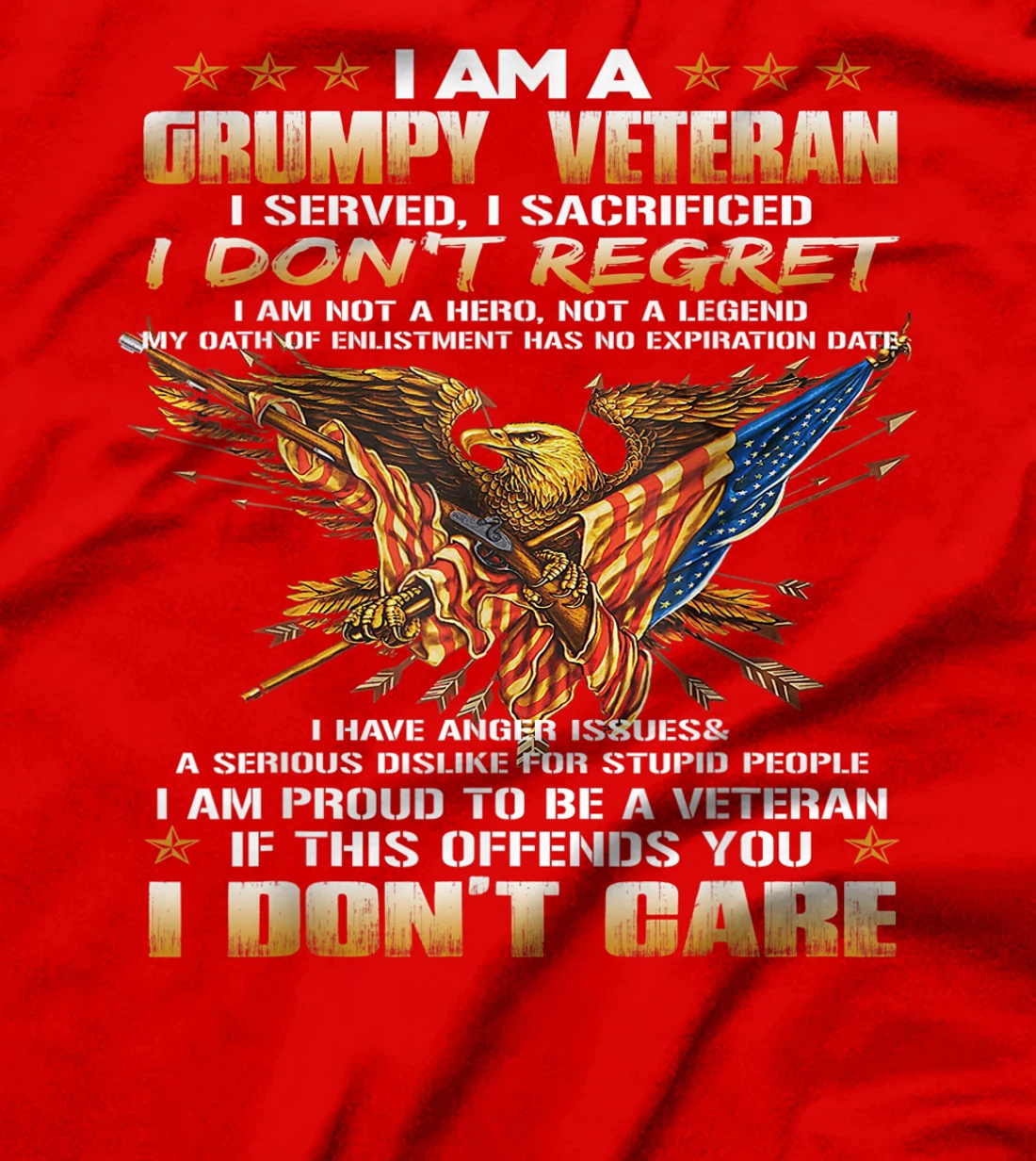 I Am A Grumpy Old Veteran I Served I Sacrificed Tee T-Shirt