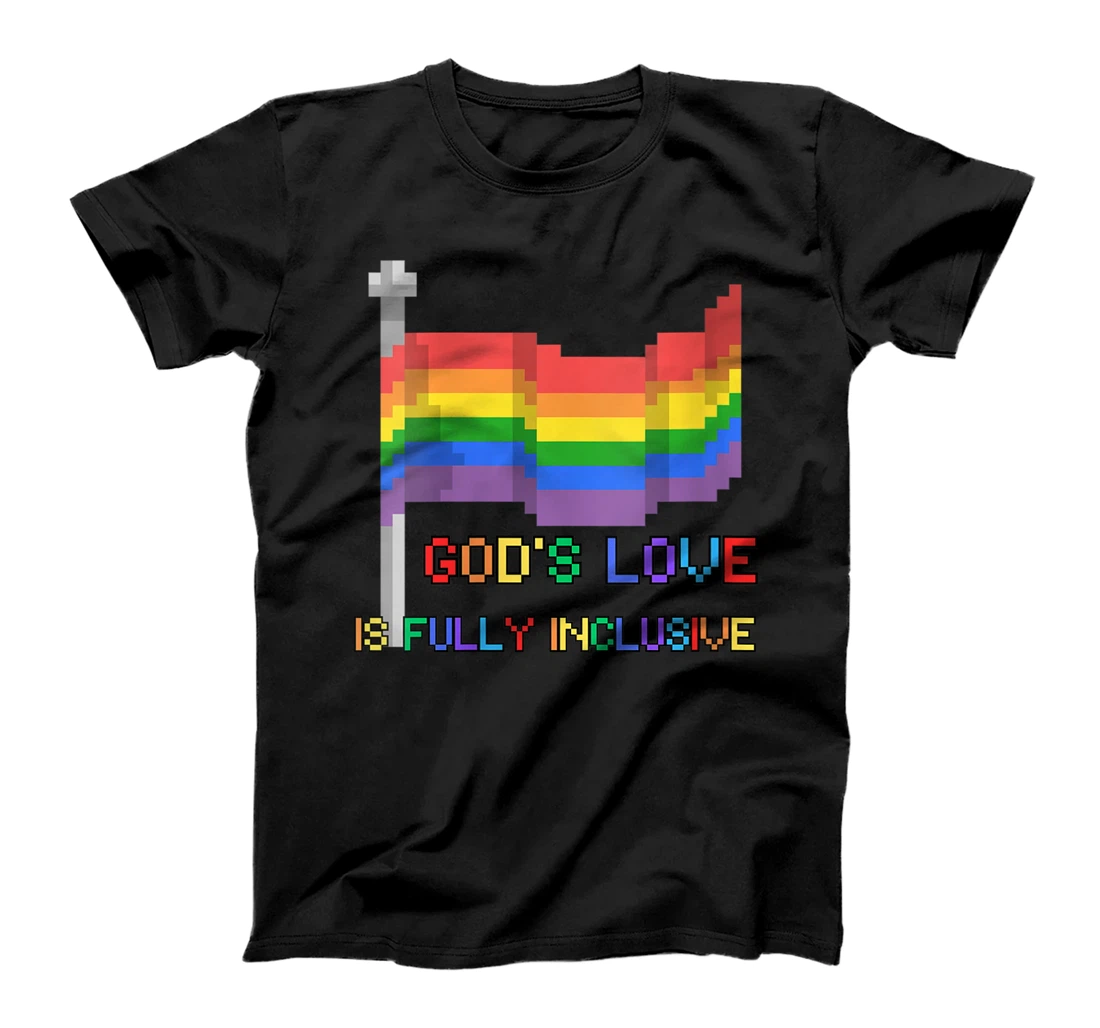 Womens God's Love Fully Inclusive Ally LGBTQ Rainbow Pride Gay Gift T-Shirt