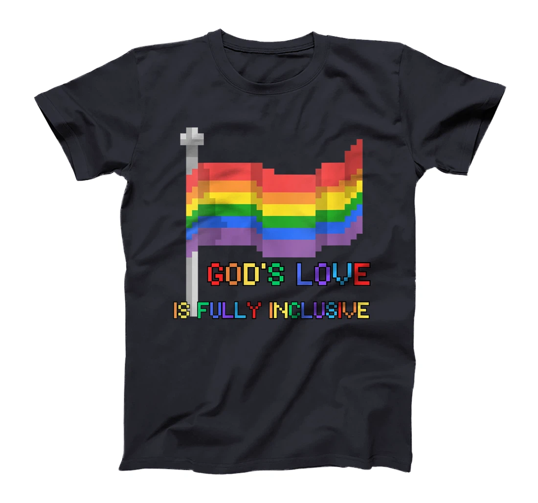 Womens God's Love Fully Inclusive Ally LGBTQ Rainbow Pride Gay Gift T-Shirt
