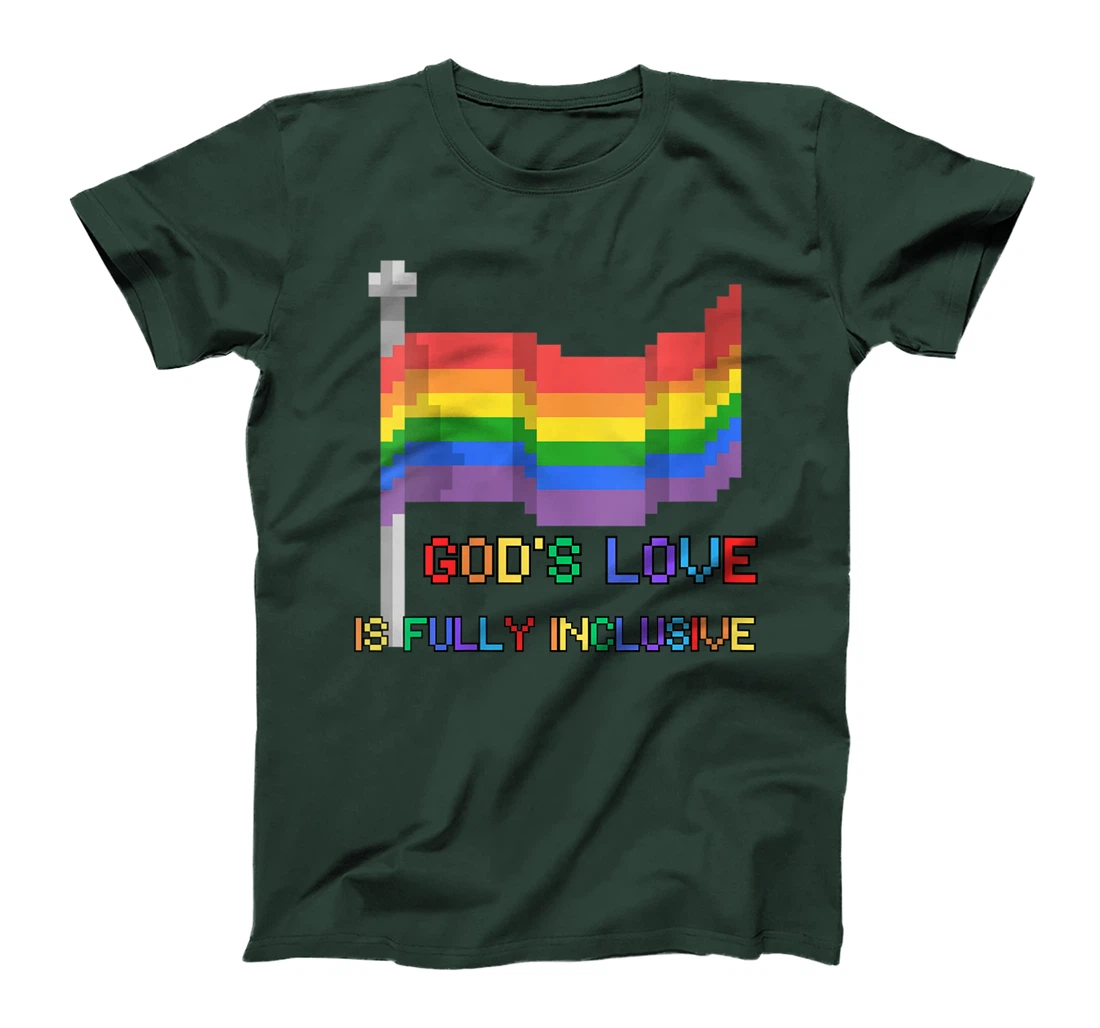 Womens God's Love Fully Inclusive Ally LGBTQ Rainbow Pride Gay Gift T-Shirt
