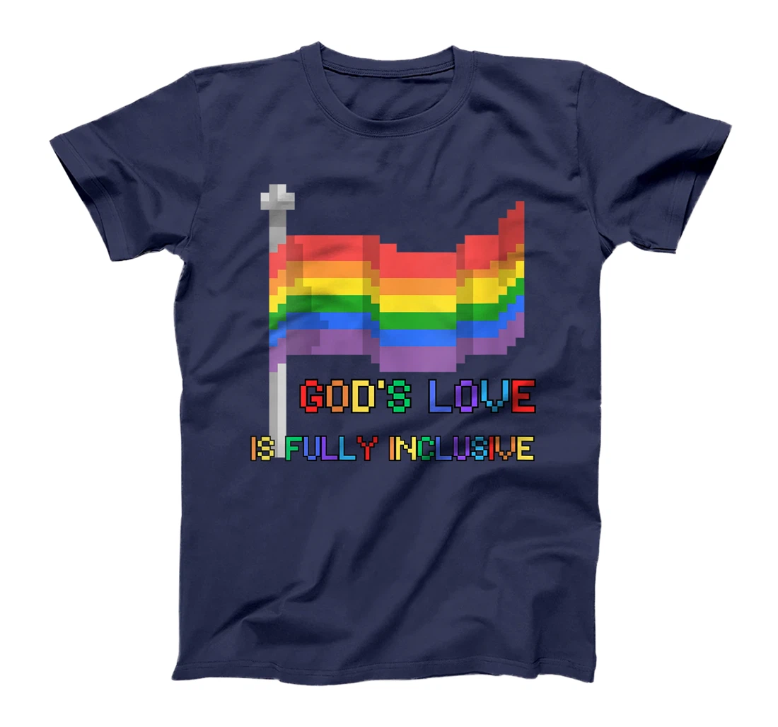 Womens God's Love Fully Inclusive Ally LGBTQ Rainbow Pride Gay Gift T-Shirt