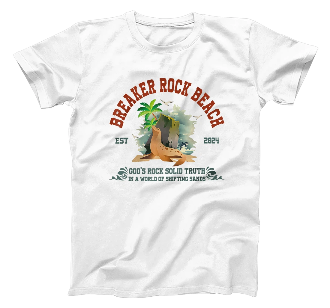 Womens Breaker Rock Beach VBS 2024 Christian God's Rock Solid Truth T-Shirt