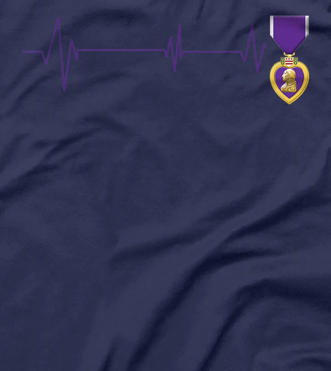 Heart Beats Purple Heart US Military Purple Heart Veteran T-Shirt