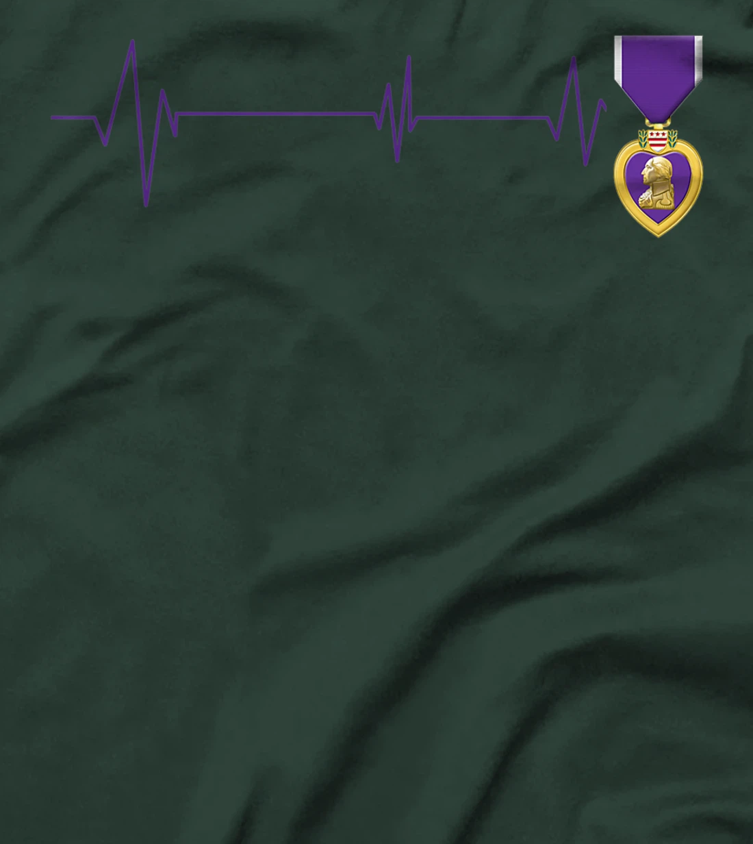 Heart Beats Purple Heart US Military Purple Heart Veteran T-Shirt