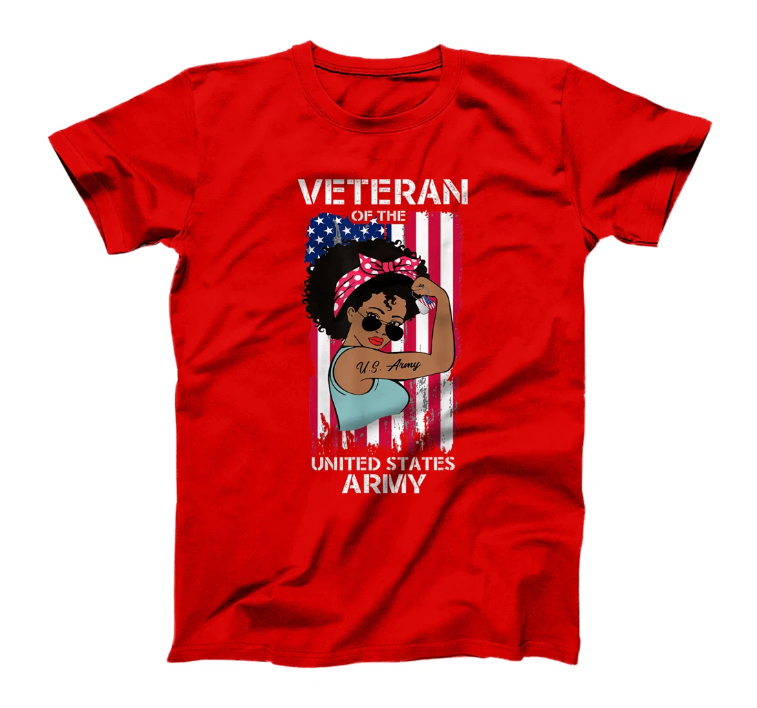 African American Army Veteran Female Shirt, Melanin US Army T-Shirt