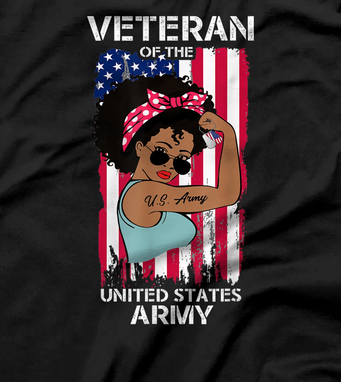 African American Army Veteran Female Shirt, Melanin US Army T-Shirt