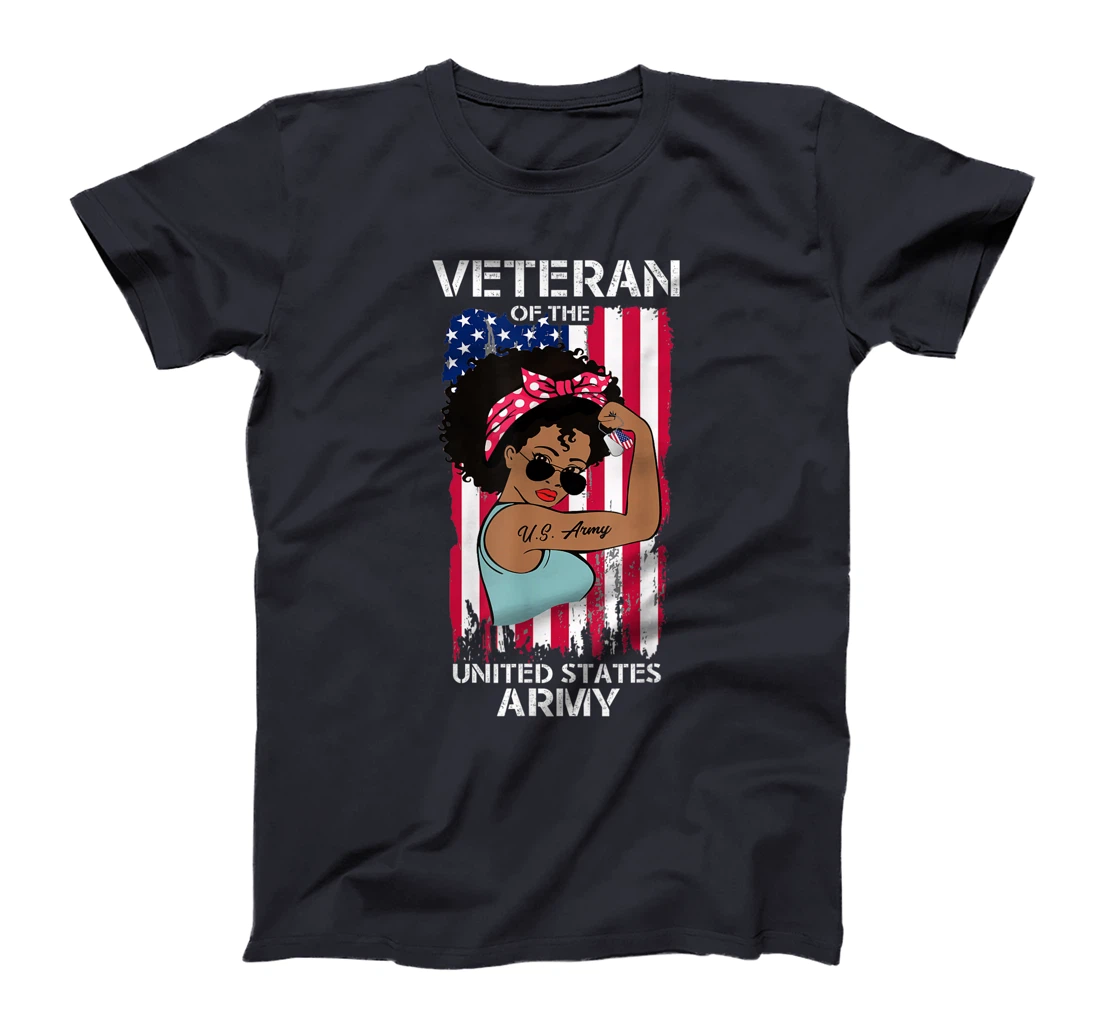 African American Army Veteran Female Shirt, Melanin US Army T-Shirt