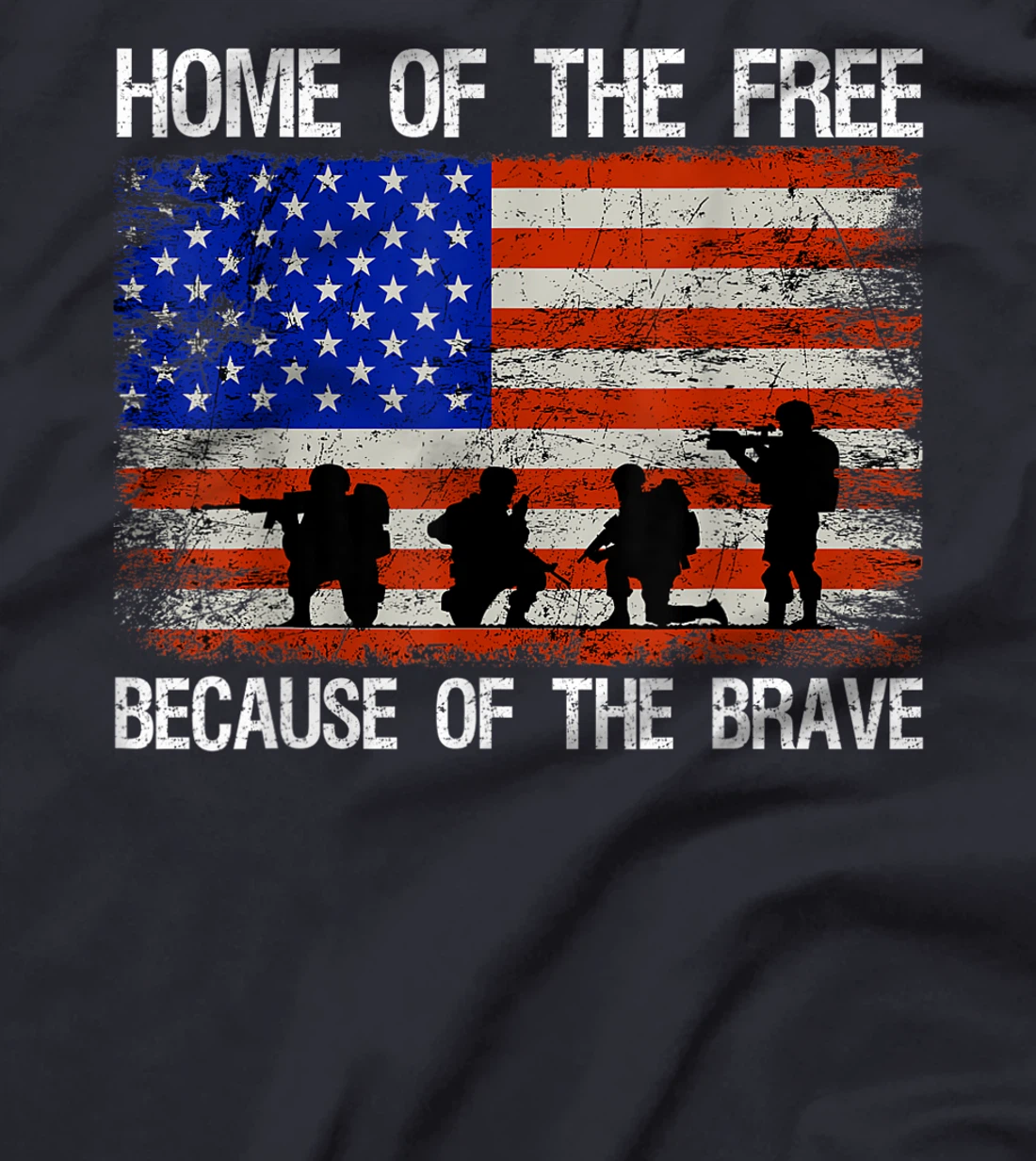 Home Of The Free Because Of The Brave Veteran American Flag T-Shirt