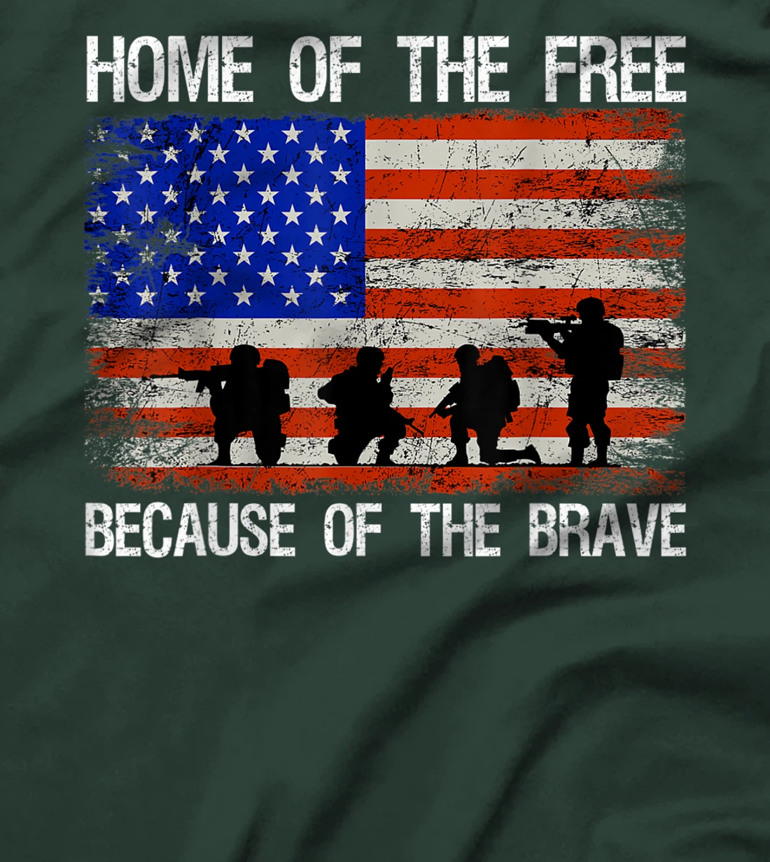 Home Of The Free Because Of The Brave Veteran American Flag T-Shirt