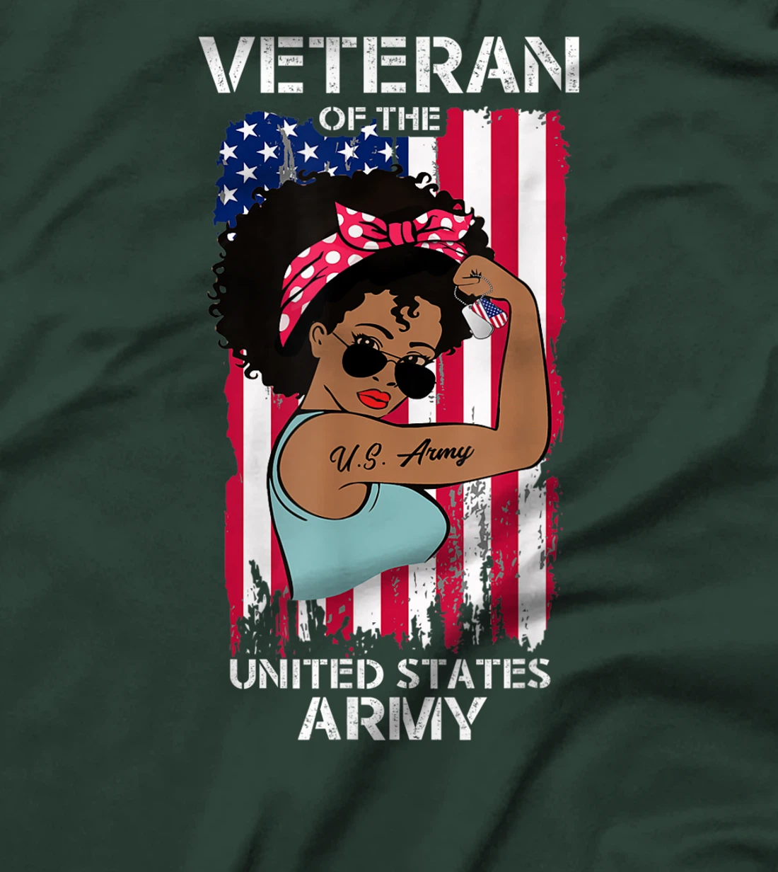 African American Army Veteran Female Shirt, Melanin US Army T-Shirt