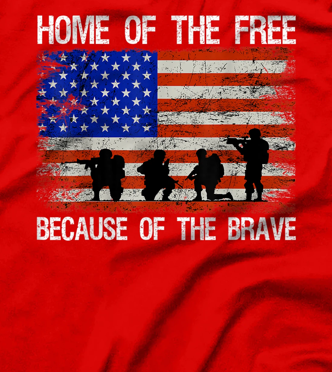 Home Of The Free Because Of The Brave Veteran American Flag T-Shirt
