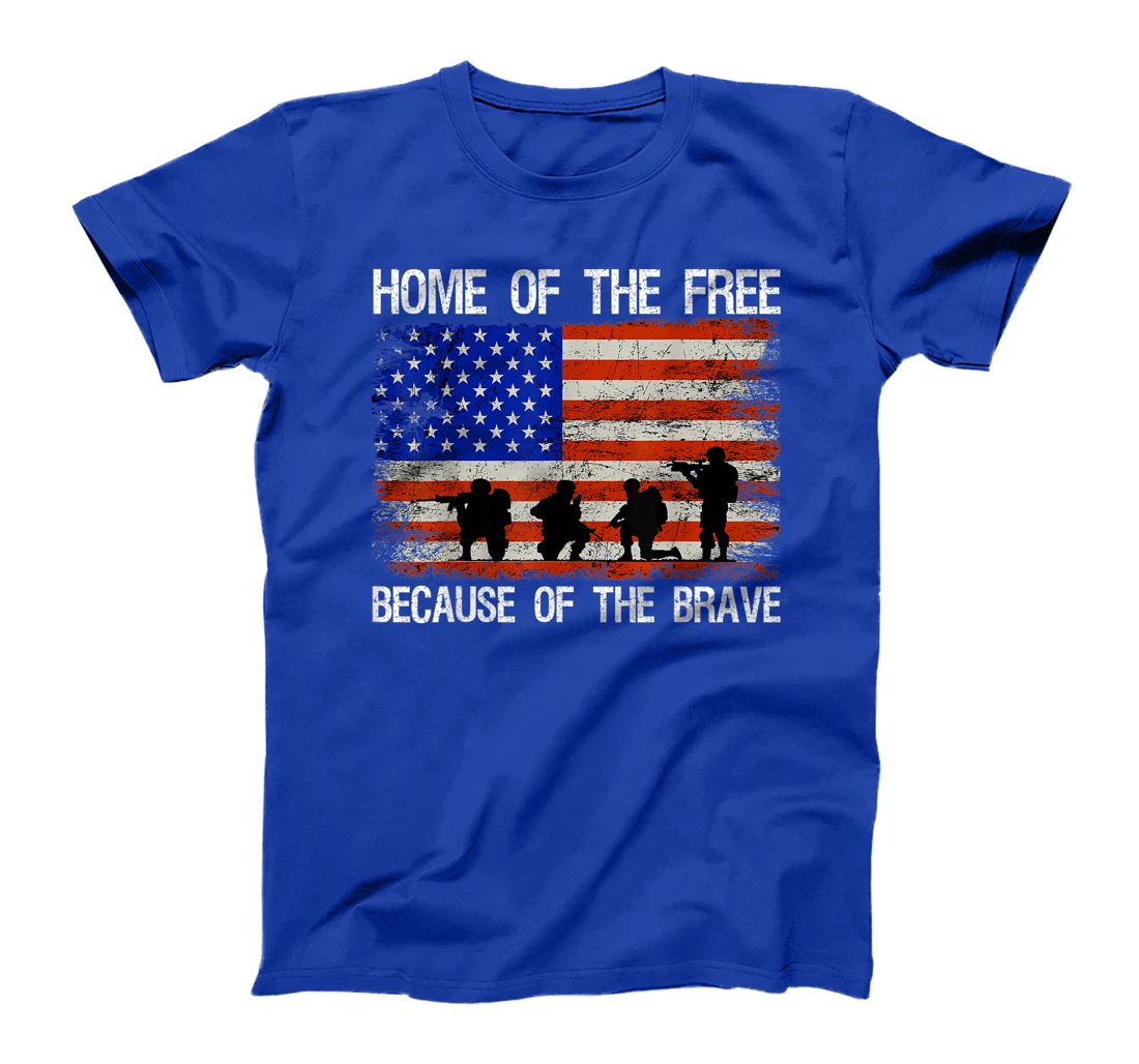 Home Of The Free Because Of The Brave Veteran American Flag T-Shirt
