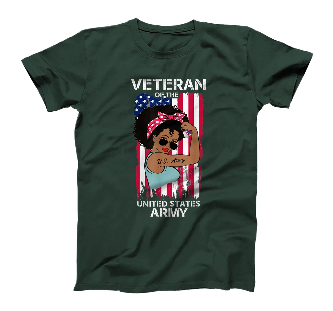 African American Army Veteran Female Shirt, Melanin US Army T-Shirt