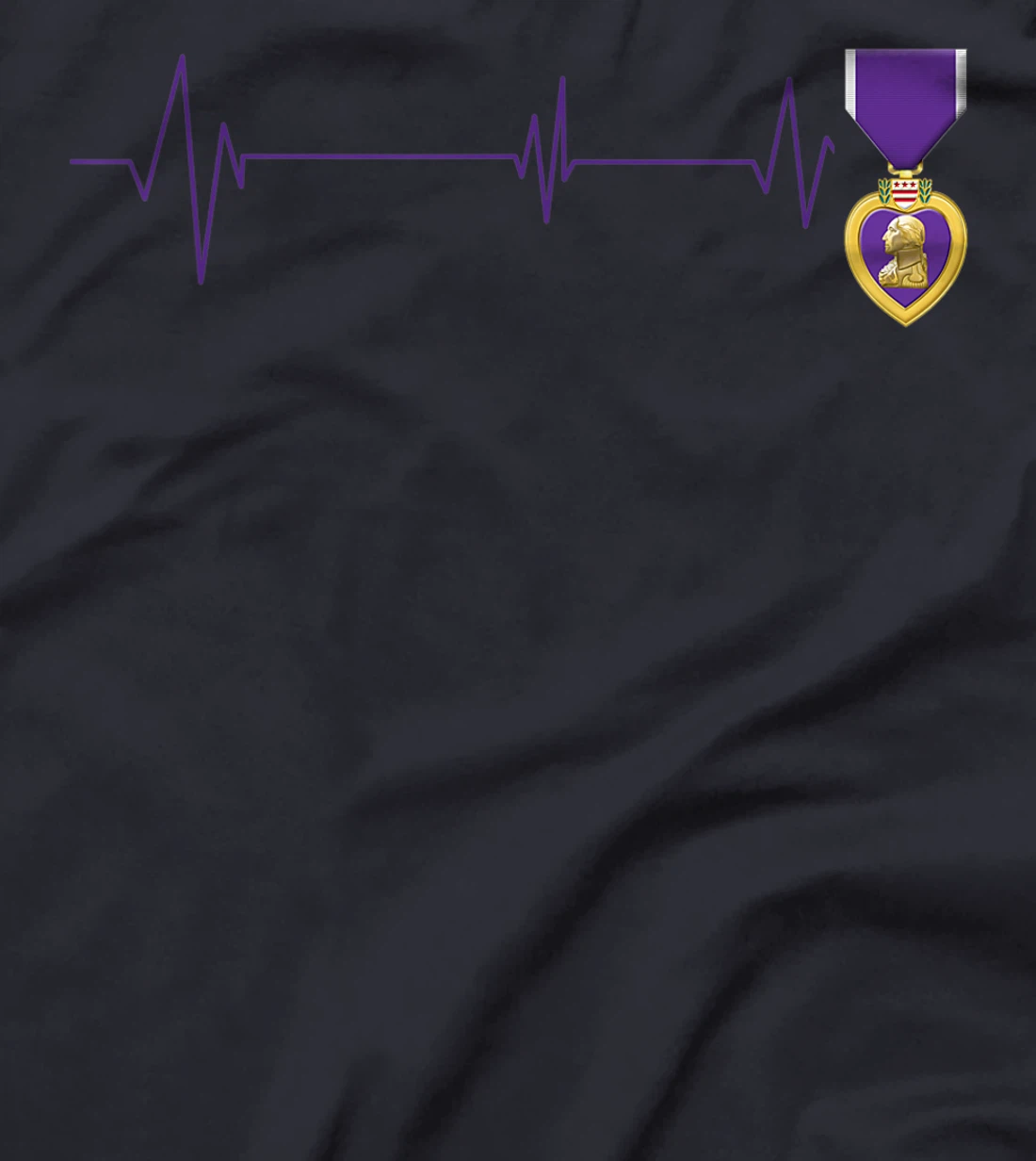 Heart Beats Purple Heart US Military Purple Heart Veteran T-Shirt