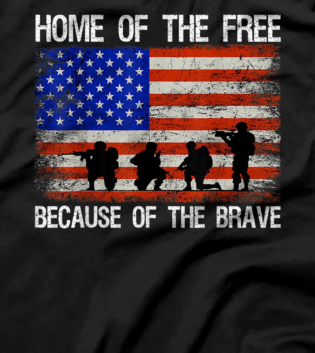 Home Of The Free Because Of The Brave Veteran American Flag T-Shirt