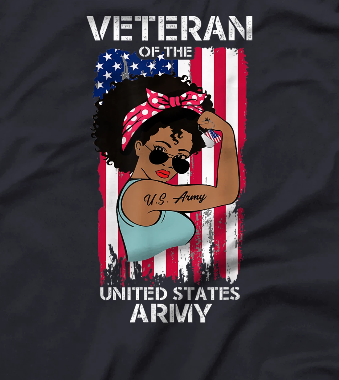 African American Army Veteran Female Shirt, Melanin US Army T-Shirt