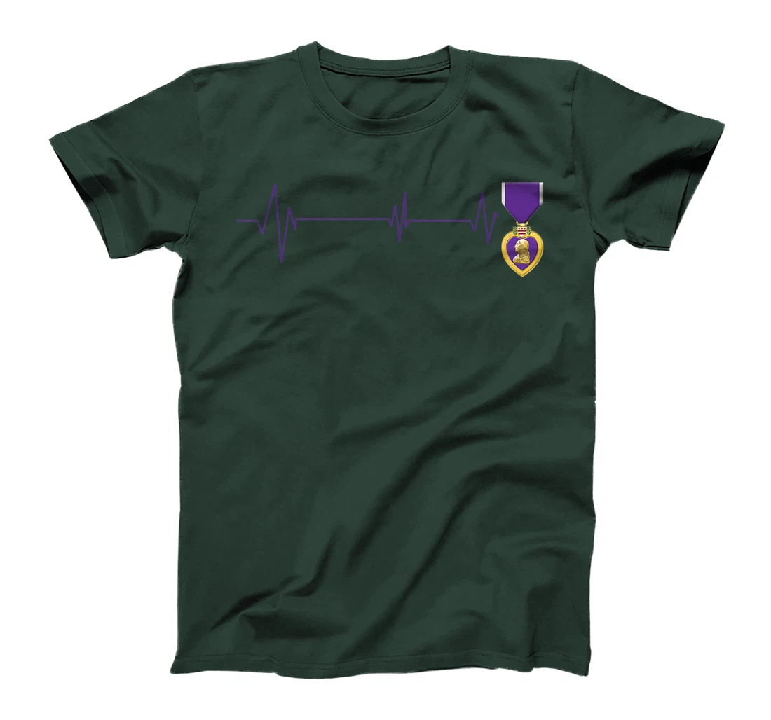 Heart Beats Purple Heart US Military Purple Heart Veteran T-Shirt