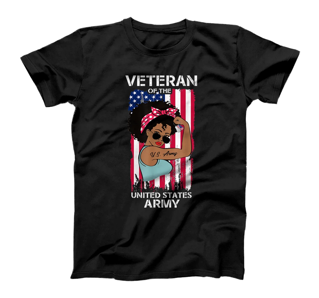 African American Army Veteran Female Shirt, Melanin US Army T-Shirt