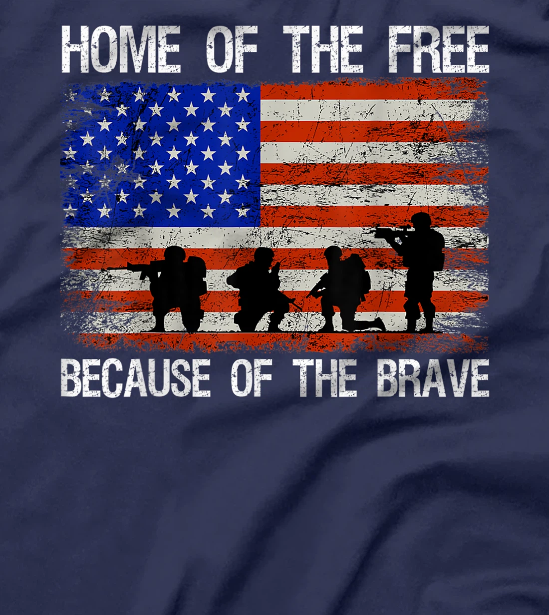 Home Of The Free Because Of The Brave Veteran American Flag T-Shirt