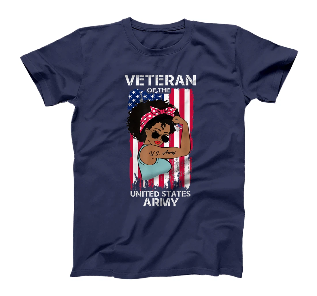 African American Army Veteran Female Shirt, Melanin US Army T-Shirt