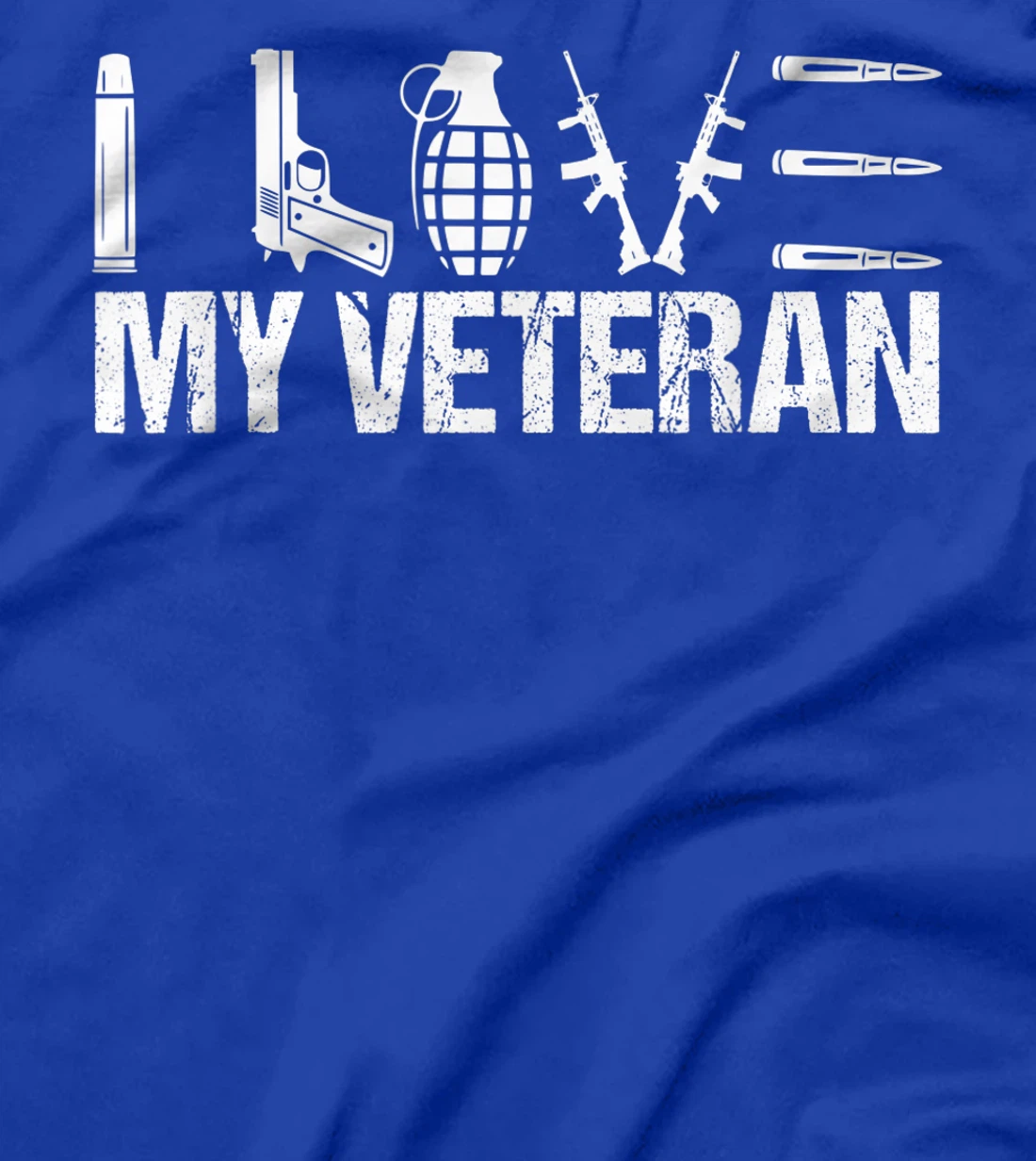 I Love My Veteran Flag Heart T-Shirt