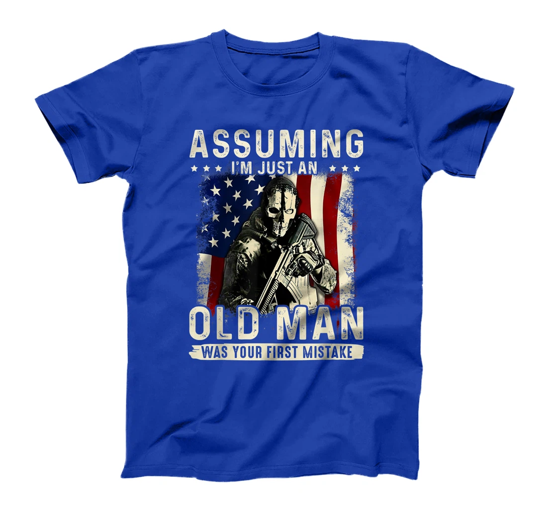 Mens Assuming I'm just an old man was your first mistake veteran T-Shirt