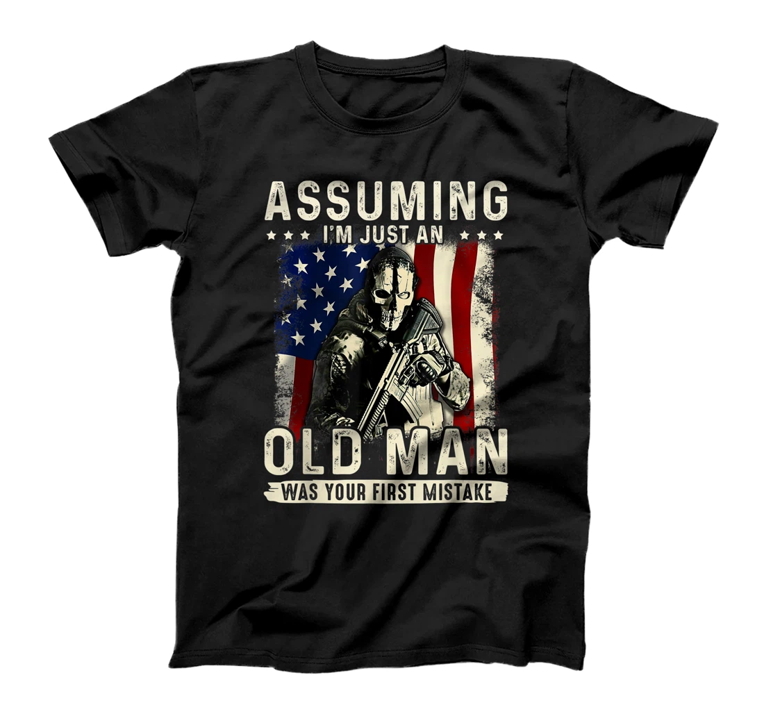 Mens Assuming I'm just an old man was your first mistake veteran T-Shirt